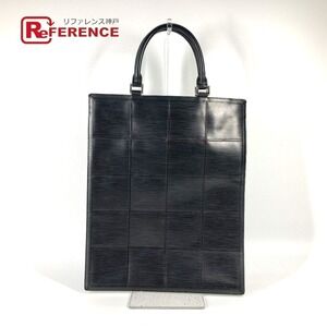 Louis Vuitton Epi Silver Fizz Handbag Duty Tote Bag Leather Noir Black